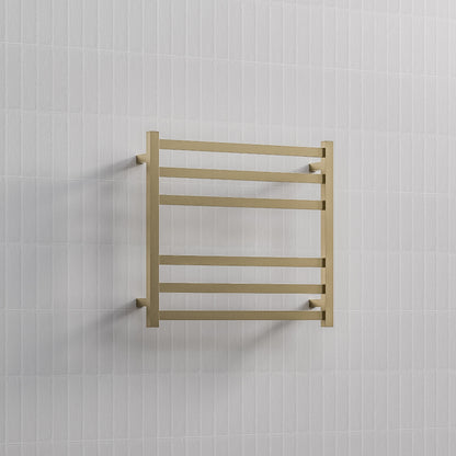 CODE SQUARE HEATED TOWEL LADDERS 600X650 BRUSHED BRASS