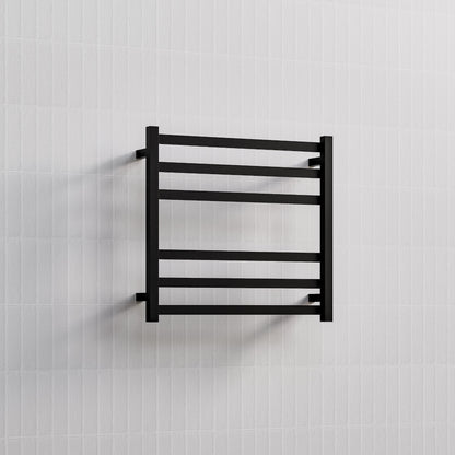 CODE SQUARE HEATED TOWEL LADDERS 600X650 MATTE BLACK