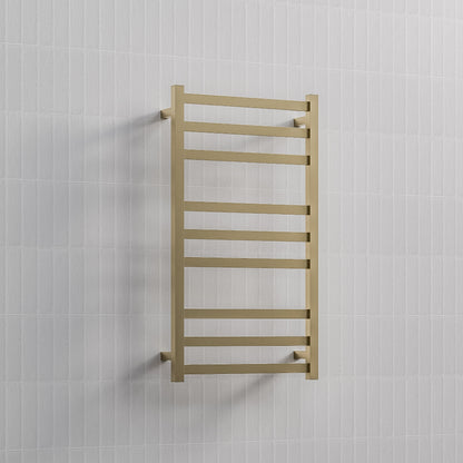 CODE SQUARE HEATED TOWEL LADDERS 900X500 BRUSHED BRASS