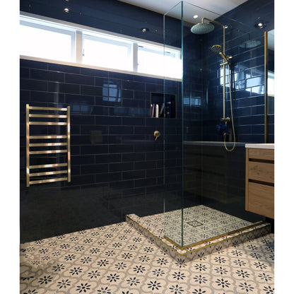 CODE SQUARE HEATED TOWEL LADDERS 900X500 BRUSHED BRASS