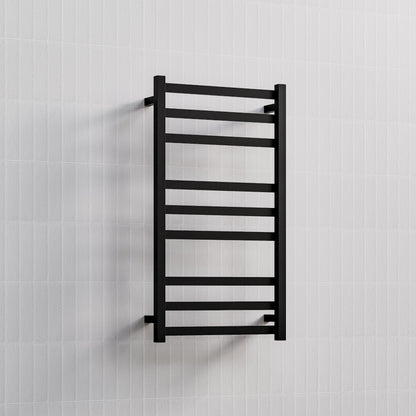 CODE SQUARE HEATED TOWEL LADDERS 900X500 MATTE BLACK