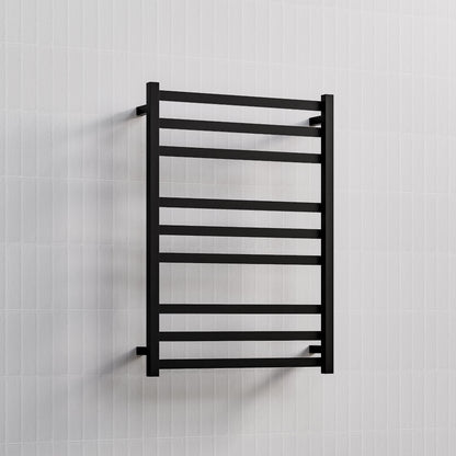 CODE SQUARE HEATED TOWEL LADDERS 900X650 MATTE BLACK