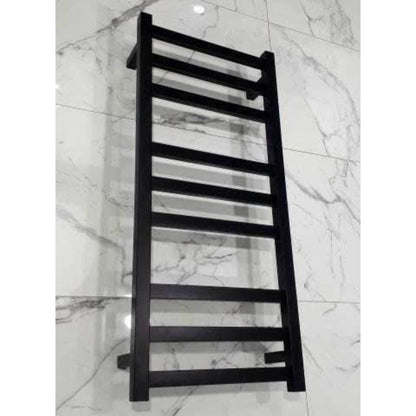 CODE SQUARE HEATED TOWEL LADDER 900X400 MATTE BLACK