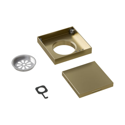 CODE VERSA SQUARE SHOWER FLOOR WASTE BRUSHED BRASS