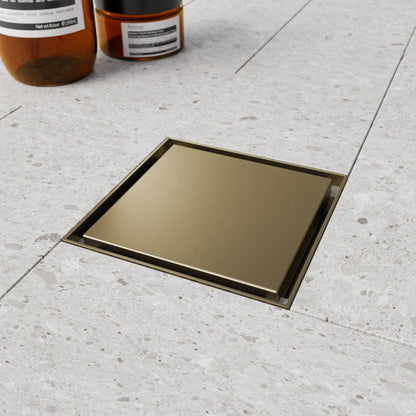 CODE VERSA SQUARE SHOWER FLOOR WASTE BRUSHED BRASS