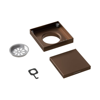CODE VERSA SQUARE SHOWER FLOOR WASTE BRUSHED BRONZE VPD