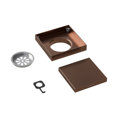 CODE VERSA SQUARE SHOWER FLOOR WASTE BRUSHED COPPER