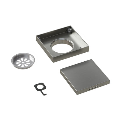 CODE VERSA SQUARE SHOWER FLOOR WASTE BRUSHED STAINLESS