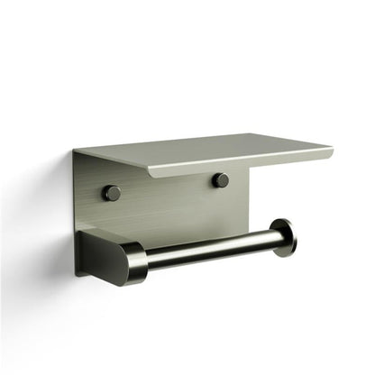 CODE VERSA TOILET ROLL HOLDER WITH SHELF BRUSHED NICKEL
