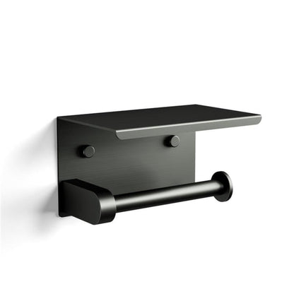 CODE VERSA TOILET ROLL HOLDER WITH SHELF GUNMETAL