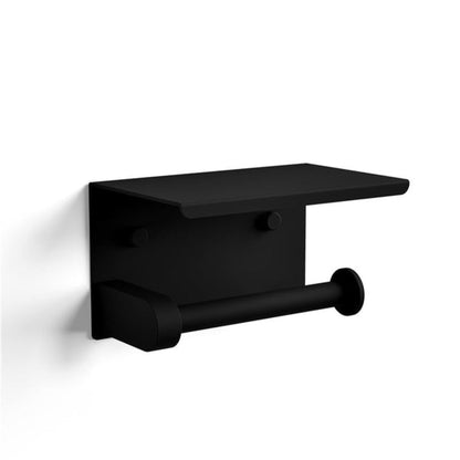 CODE VERSA TOILET ROLL HOLDER WITH SHELF MATTE BLACK