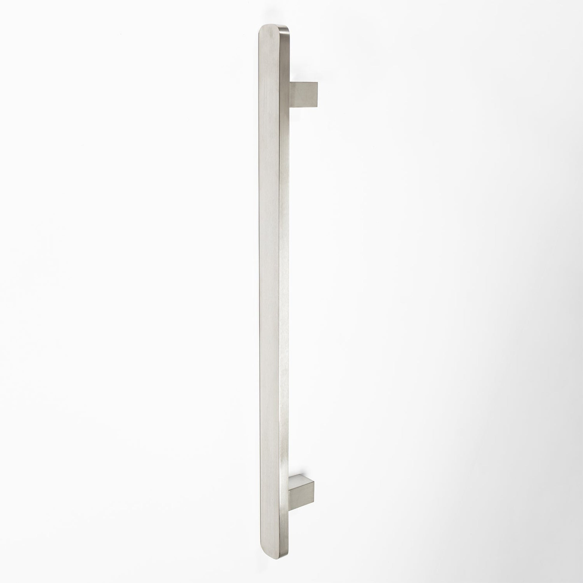 VERTICAL SQUARE HEATED SINGLE BAR BRUSHED STAINLESS