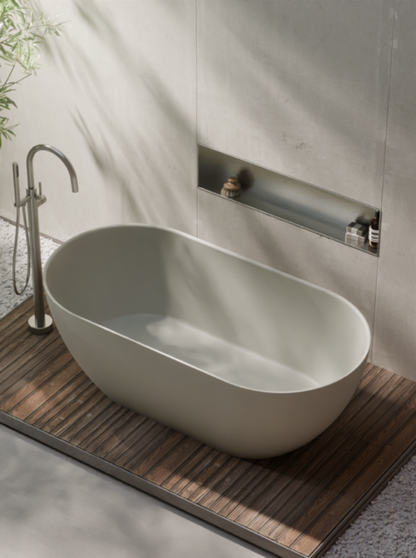 CODE VILLASTONE 1600 FREESTANDING BATH LIGHT GREY