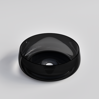 ROUND CLEAR BLACK VILLASTONE BATHROOM BASIN