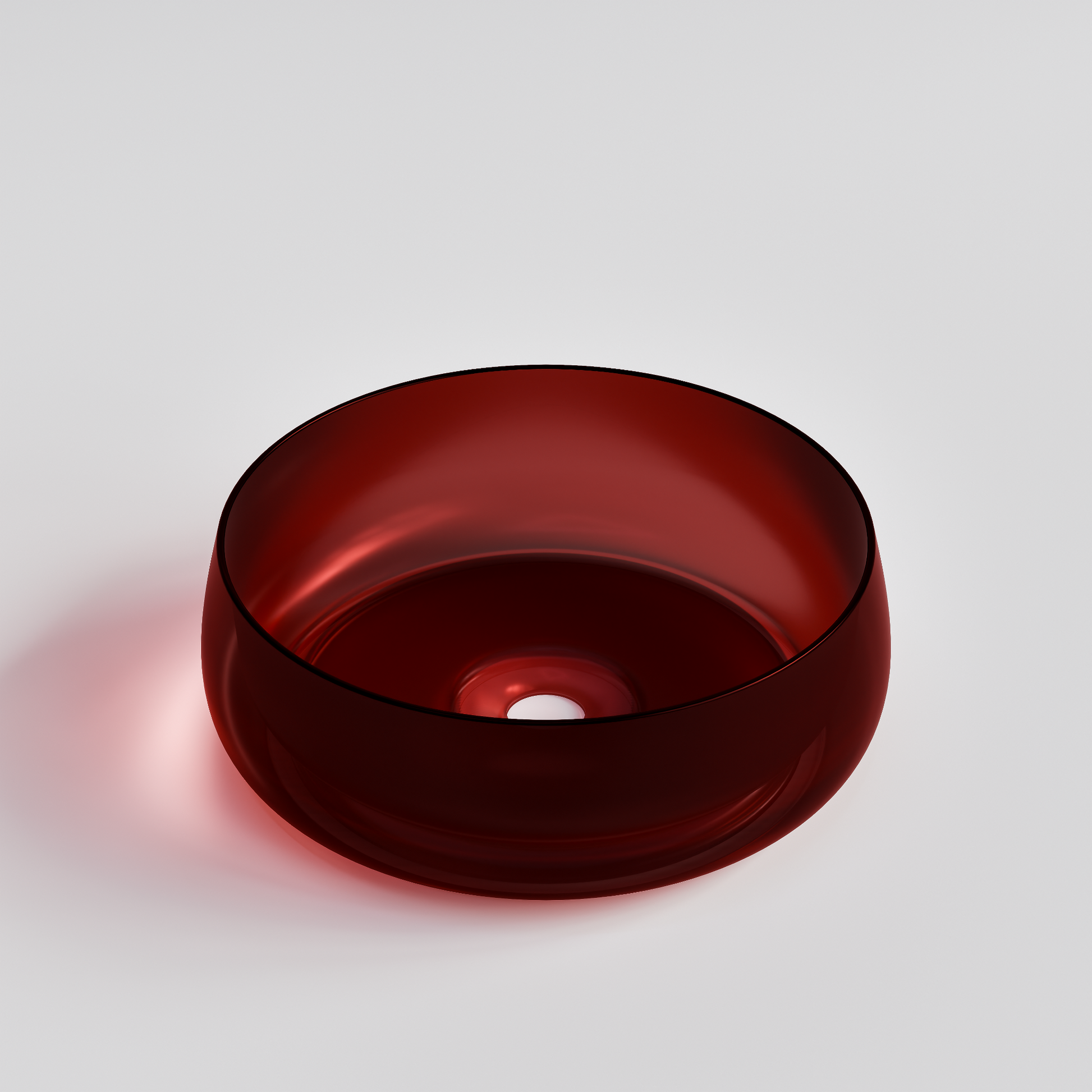 ROUND CLEAR RED VILLASTONE BATHROOM BASIN