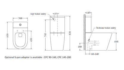 CODE PURE STANDARD BTW TOILET SUITE
