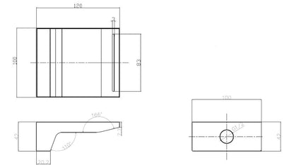 CODE PURE 120 WATERFALL BATH SPOUT - 7 COLOURS