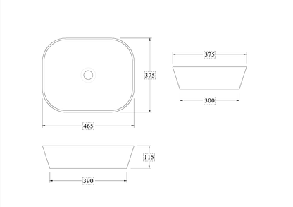 CODE PURE OVAL CERAMIC VESSEL BASIN - 5 COLOURS