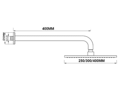 CODE ROUND SHOWER RAIN HEAD RANGE - 5 COLOURS - 3 SIZES