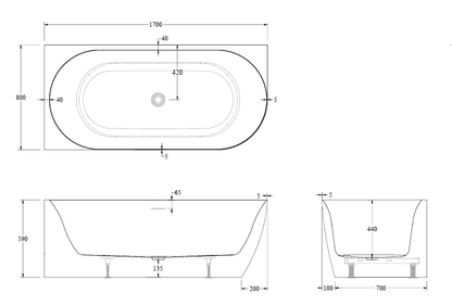 CODE ENDURA ARC ACRYLIC CORNER BATH | 1700 RANGE