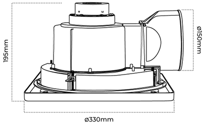 ATOM ECLIPSE BATHROOM EXTRACTION FAN SQUARE 290
