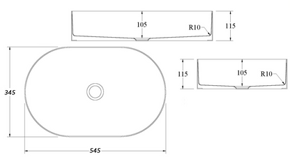 CODE FUSION OVAL STAINLESS STEEL BASINS