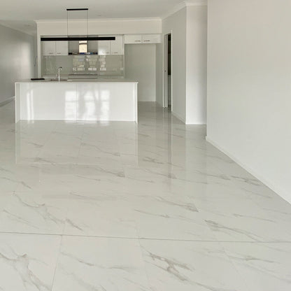 GALAXY CARRARA WHITE INTERNAL POLISHED TILE 600×600