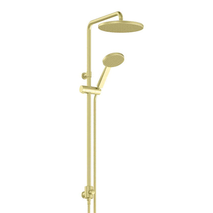 GLIDE RAINBOOST TWIN RAIL SHOWER BRUSHED BRASS