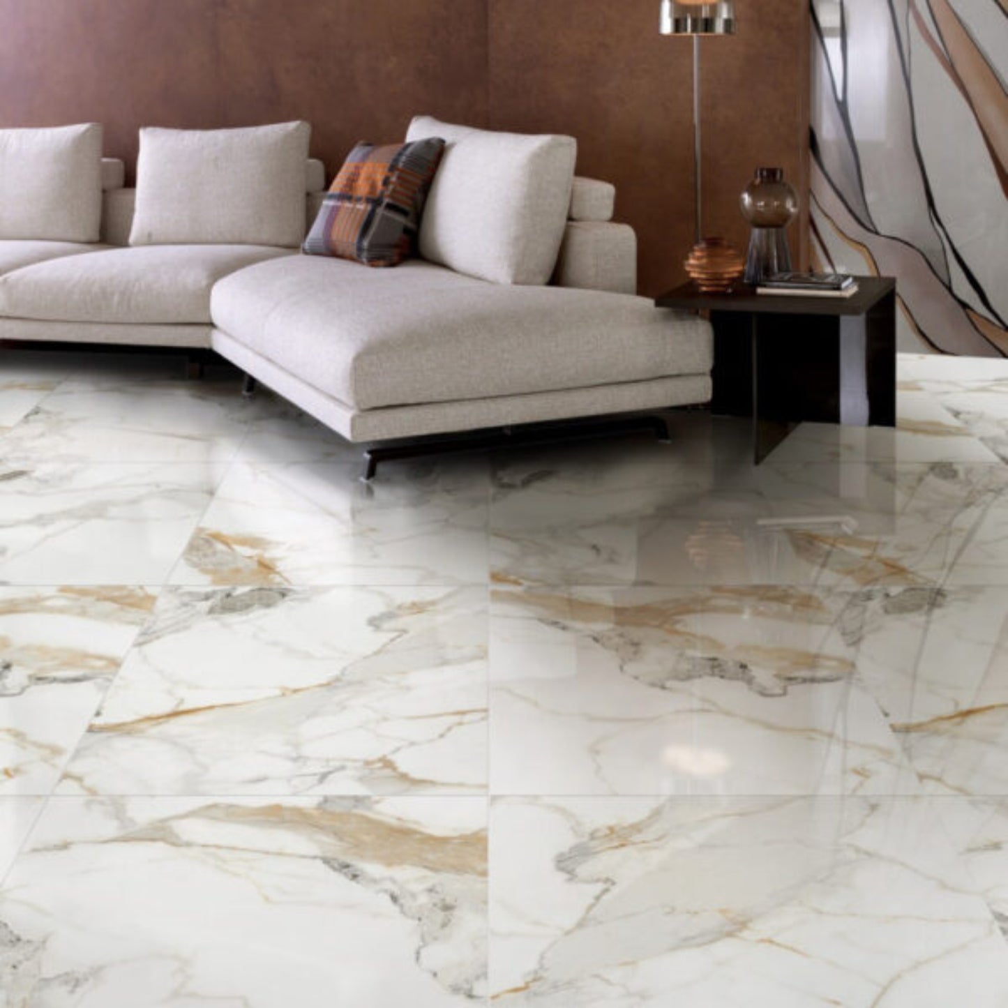 GOLD CALACATTA MATTE INTERNAL TILES 600×600