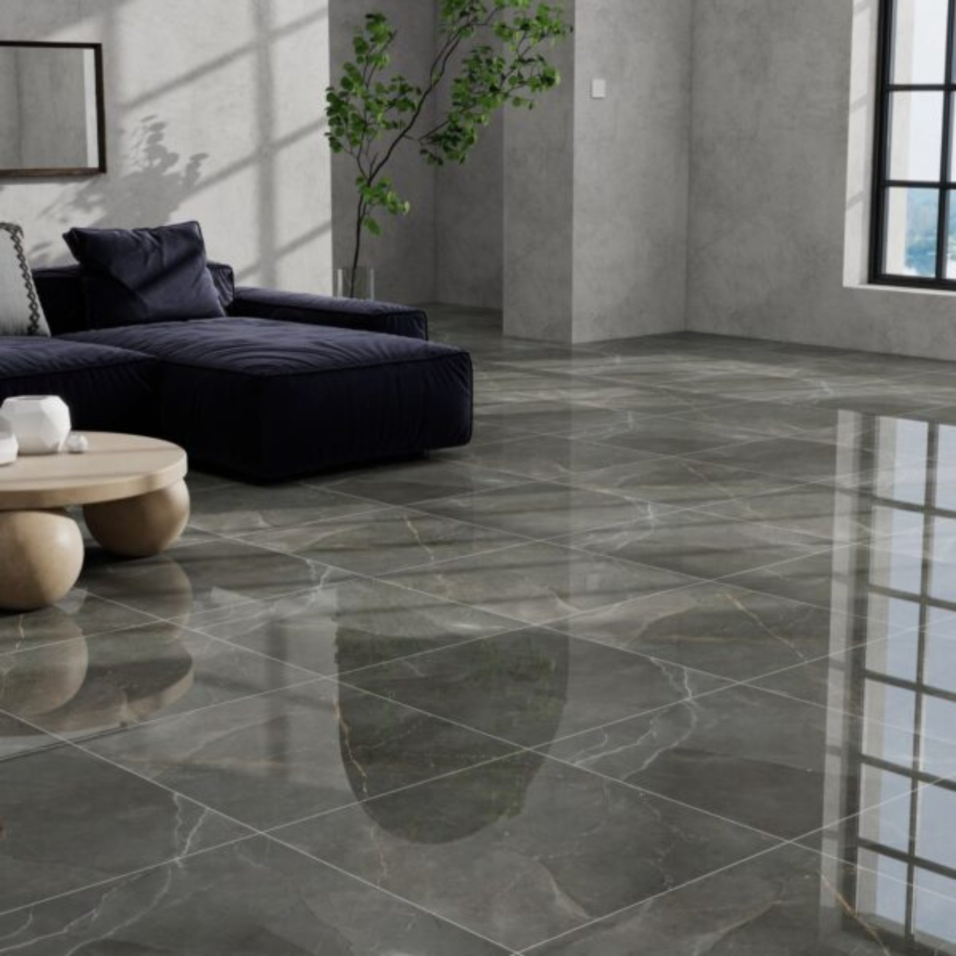 GRAPHITE CANYON POLISHED INTERNAL TILES 600X600