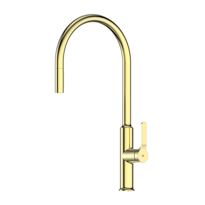 GREENS CRAFT PULLDOWN KITCHEN MIXER WITH CHEF SPOUT BRUSHED BRASS