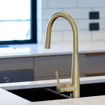 GALIANO BRUSHED BRASS PULLOUT KITCHEN SINK MIXER