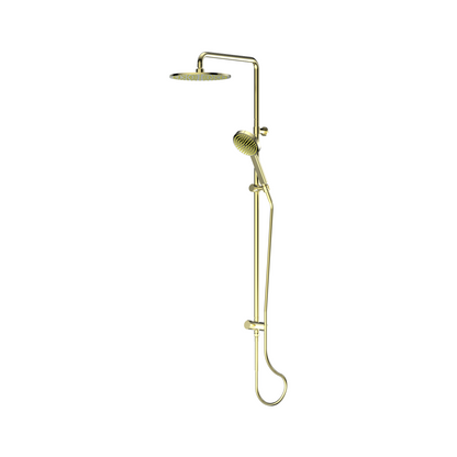 LAVISH BRASS TWIN RAIL SHOWER BRUSHED BRASS