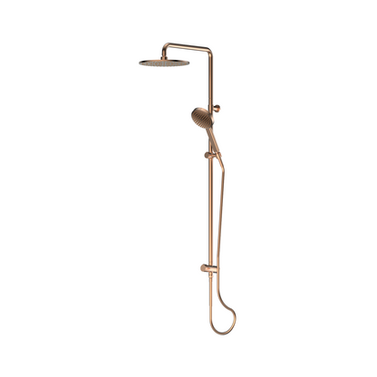 LAVISH BRASS TWIN RAIL SHOWER BRUSHED COPPER