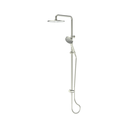 LAVISH BRASS TWIN RAIL SHOWER BRUSHED NICKEL