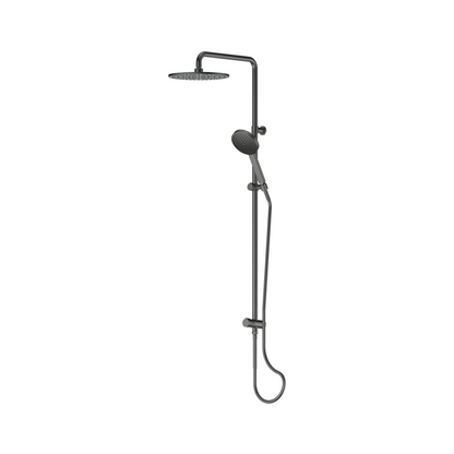 LAVISH BRASS TWIN RAIL SHOWER GUNMETAL