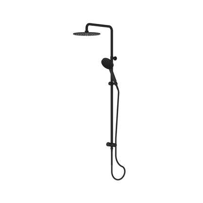 LAVISH BRASS TWIN RAIL SHOWER MATTE BLACK