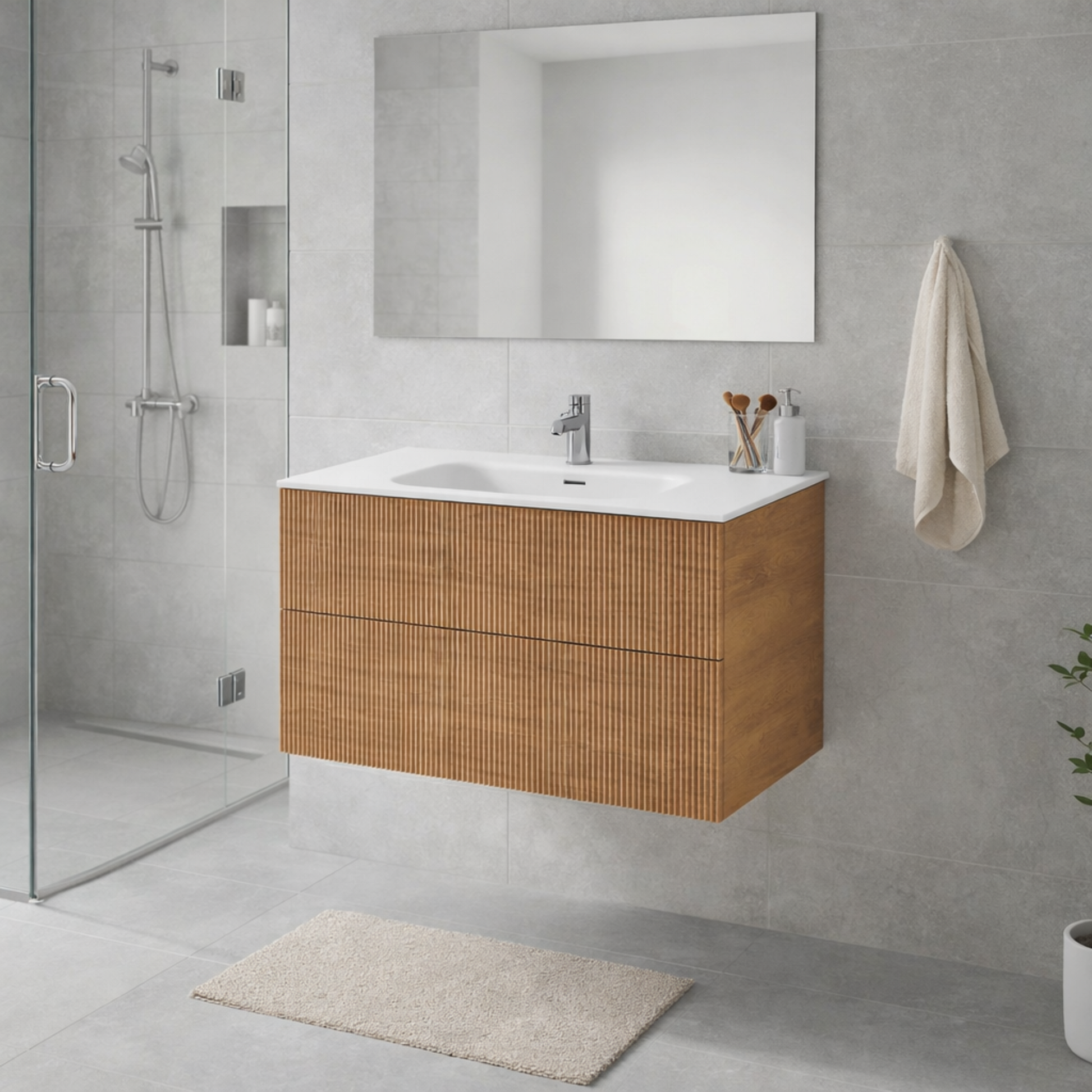LINEARE 1000 PILLAR DOUBLE DRAW VANITY RANGE