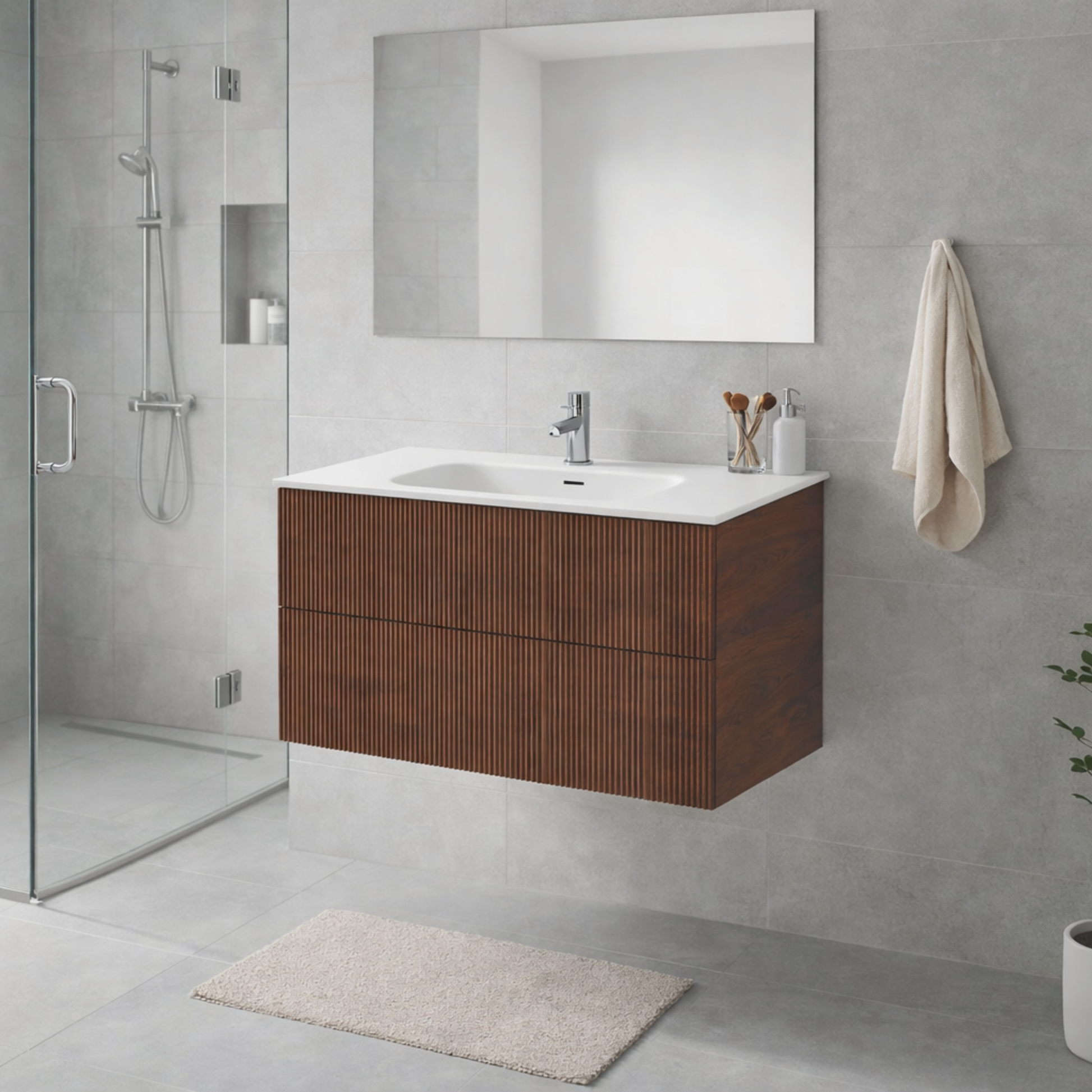LINEARE 1000 PILLAR DOUBLE DRAW VANITY RANGE