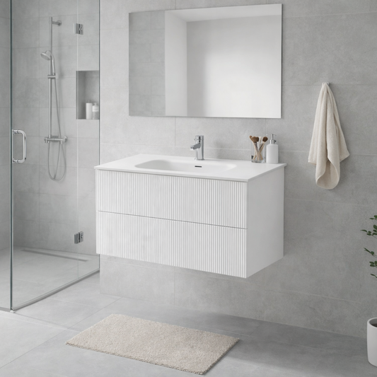 LINEARE 1000 PILLAR DOUBLE DRAW VANITY RANGE