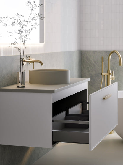 LINEARE 1200 AXEL SINGLE DRAWER BATHROOM VANITY - SOLID SLAB TOP MATTE WHITE