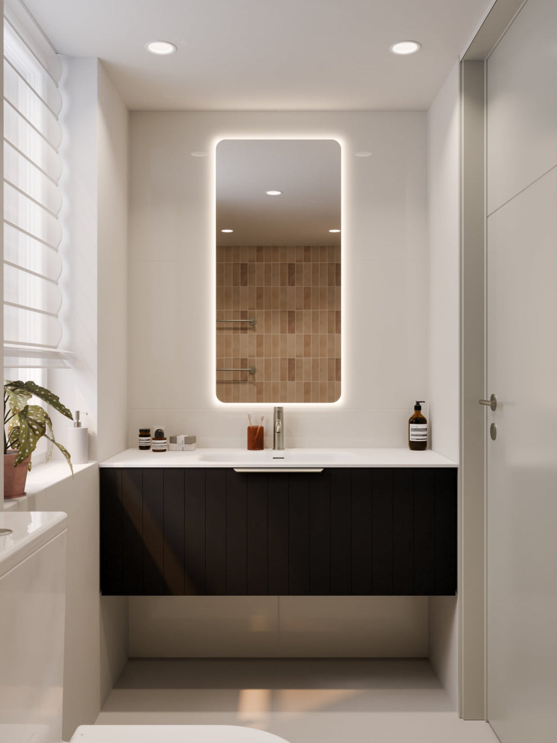 LINEARE 1200 COASTAL SINGLE DRAWER BATHROOM VANITY MATTE BLACK