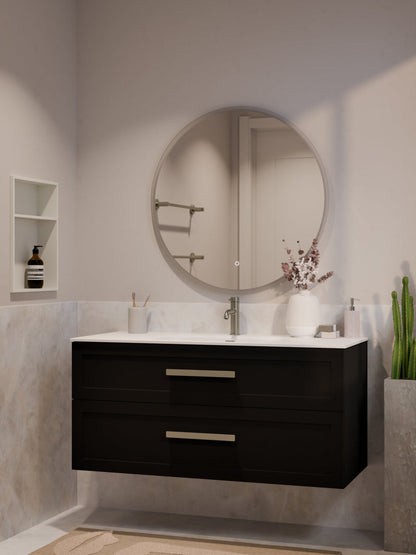 LINEARE 1200 LOFT DOUBLE DRAWER BATHROOM VANITY MATTE BLACK