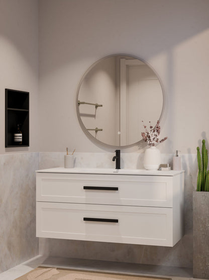 LINEARE 1200 LOFT DOUBLE DRAWER BATHROOM VANITY MATTE WHITE