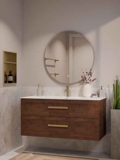 LINEARE 1200 LOFT DOUBLE DRAWER BATHROOM VANITY WALNUT