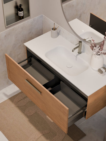 LINEARE 1200 LOFT SINGLE DRAWER BATHROOM VANITY DEVON OAK