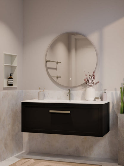 LINEARE 1200 LOFT SINGLE DRAWER BATHROOM VANITY MATTE BLACK