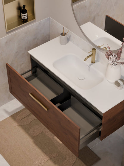 LINEARE 1200 LOFT SINGLE DRAWER BATHROOM VANITY WALNUT