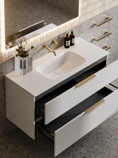 LINEARE 1200 ORCHARD DOUBLE DRAWER BATHROOM VANITY MATTE WHITE