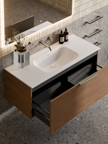 LINEARE 1200 ORCHARD SINGLE DRAWER BATHROOM VANITY DEVON OAK